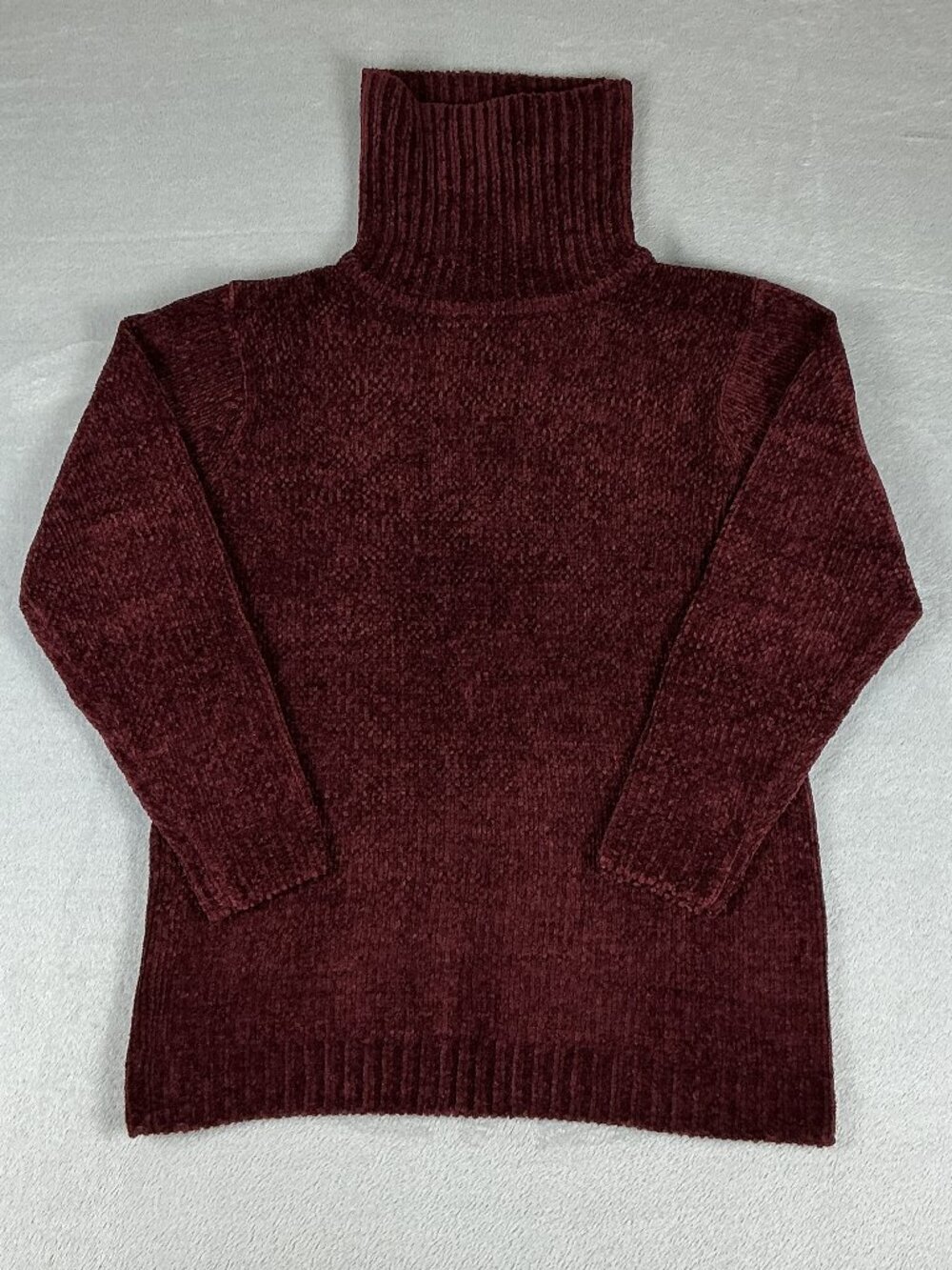 De Rotchild Sweater Wmoen's Size L Chenille Knit Long Sleeve Turtleneck Pullover